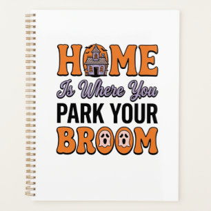 Halloween Home Park Your Broom Vintage-Typografie Planer