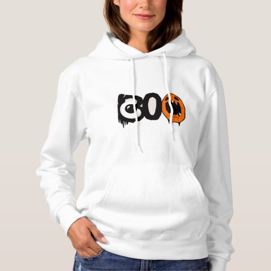 Halloween Hoodie - Einzigartiges "BOO" Minimal Pri (Vorderseite)