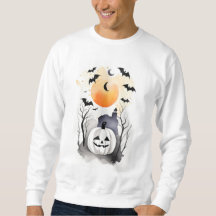Halloween-Hoody mit Kürbis und Fledermäusen