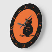 Halloween Hoot Owl Große Wanduhr (Winkel)