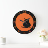 Halloween Hoot Owl Große Wanduhr (Zuhause)