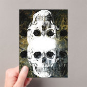 Halloween Horror - 3 Skulls Graffiti Burst Acryleinladungen (Insitu (Handheld))