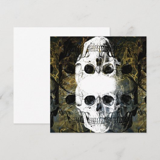 Halloween Horror - 3 Skulls Graffiti Burst Einladung (Vorne/Hinten)