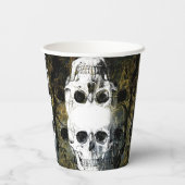 Halloween Horror - 3 Skulls Graffiti Burst Pappbecher (Rückseite)