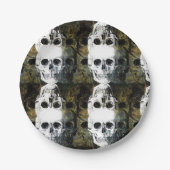 Halloween Horror - 3 Skulls Graffiti Burst Pappteller (Vorderseite)