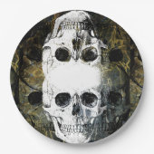 Halloween Horror - 3 Skulls Graffiti Burst Pappteller (Vorderseite)