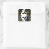 Halloween Horror - 3 Skulls Graffiti Burst Quadratischer Aufkleber (Tasche)