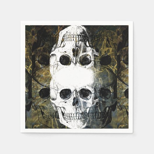 Halloween Horror - 3 Skulls Graffiti Burst Serviette (Vorderseite)