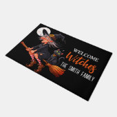 Halloween Horror Black Cat Fullmoon Fußmatte (Schrägansicht)