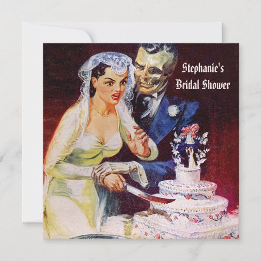 Halloween-Horror-Braut-u. Schicksals-Brautparty Einladung (Vorderseite)