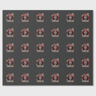Halloween-Horror-Fan-Club-Vampir-Schädel Geschenkpapier