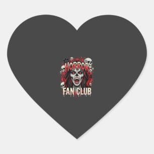 Halloween Horror Fan Club Vampir-Schädel Herz-Aufkleber