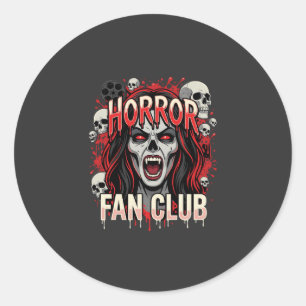 Halloween Horror Fan Club Vampir-Schädel Runder Aufkleber