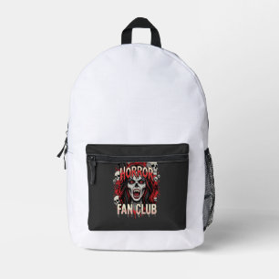 Halloween-Horror-Fanclub-Vampir-Schädel Bedruckter Rucksack