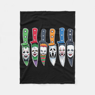 Halloween-Horror Filmfiguren in Knives Beängstigen Fleecedecke