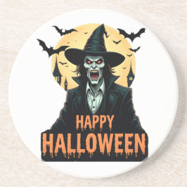 Halloween Horror Hexe mit Roten Augen Getränkeuntersetzer