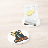 Halloween Horror Hexe mit Roten Augen Getränkeuntersetzer (Seite)