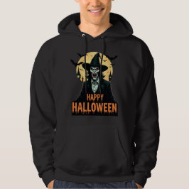 Halloween Horror Hexe mit Roten Augen Hoodie