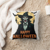 Halloween Horror Hexe mit Roten Augen Kissen (Decke)