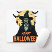 Halloween Horror Hexe mit Roten Augen Mousepad (Mit Mouse)