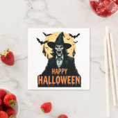 Halloween Horror Hexe mit Roten Augen Serviette (Beispiel)