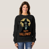 Halloween Horror Hexe mit Roten Augen Sweatshirt (Vorne ganz)