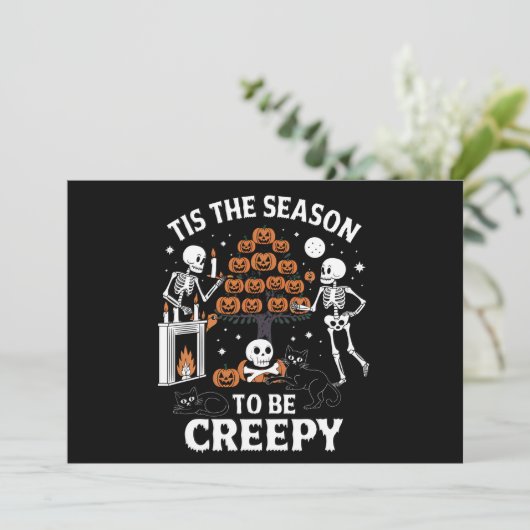 Halloween-Horror ist die Jahreszeit gruselig Einladung (Stehend Vorderseite)