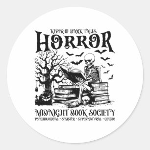 Halloween Horror Midnight Book Club Society Litera Runder Aufkleber
