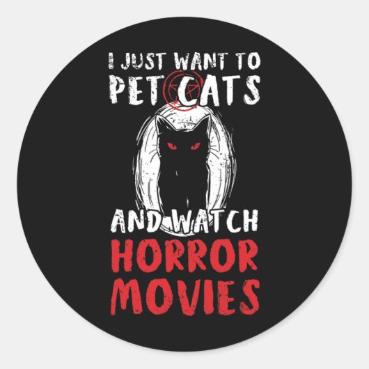 Halloween-Horror-Movie-Design für einen Halloween- Runder Aufkleber (Vorderseite)