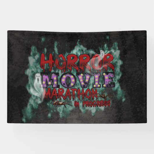 Halloween Horror Movie Marathon In Progress Banner (Horizontal)