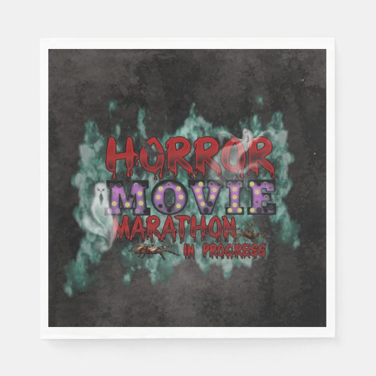 Halloween Horror Movie Marathon In Progress Serviette (Vorderseite)