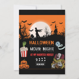 Halloween Horror Movie Night Party Invitation Einladung