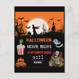 Halloween Horror Movie Night Party Invitation Feiertagspostkarte