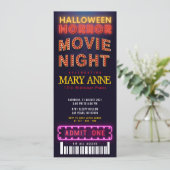 Halloween Horror Movie Party Ticket Pass Geburtsta Einladung (Stehend Vorderseite)