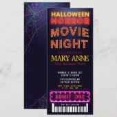 Halloween Horror Movie Party Ticket Pass Geburtsta Einladung (Vorne/Hinten)