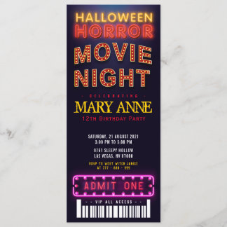 Halloween Horror Movie Party Ticket Pass Geburtsta Einladung