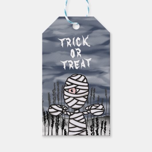 Halloween-Horror-Mummy-Trick oder -Behandlung Geschenkanhänger (Vorderseite)