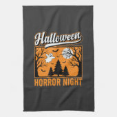 Halloween Horror Night Retro-Geisterwald Geschirrtuch (Vertikal)