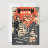 Halloween Horror Night Retro Poster Einladung (Vorderseite)