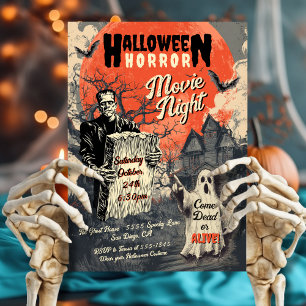 Halloween Horror Night Retro Poster Einladung