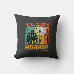 Halloween Horror Night Spukhaus Vektor_1 Kissen