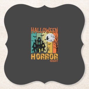 Halloween Horror Night Spukhaus Vektor_1 Untersetzer