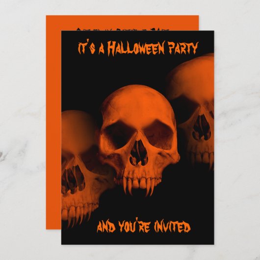 Halloween-Horror-Party Einladung (Vorne/Hinten)