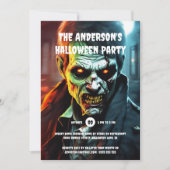 Halloween Horror Party Zombie Kreatur Cartoon Einladung (Vorderseite)