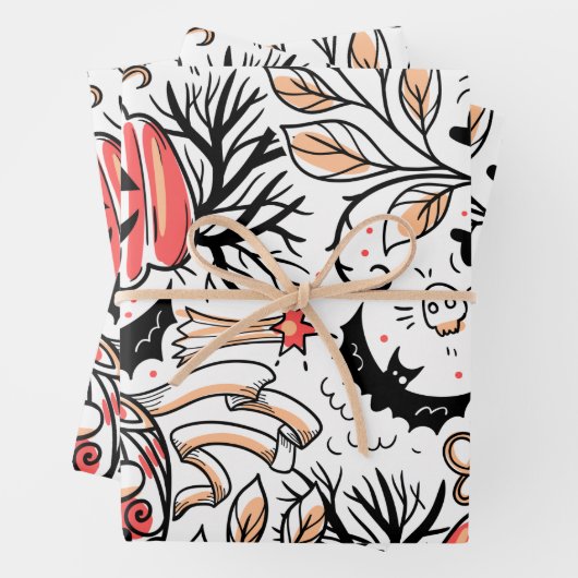 Halloween Horror Pattern Geschenkpapier Set (Beispiel)