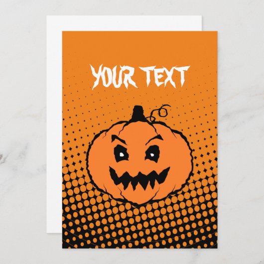 Halloween Horror Pumpkin Gradients Einladung (Vorne/Hinten)