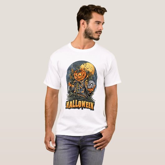 Halloween Horror Pumpkin Graphic T - Shirt (Vorne ganz)