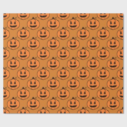 Halloween Horror Pumpkin Pattern Geschenkpapier (Flach)
