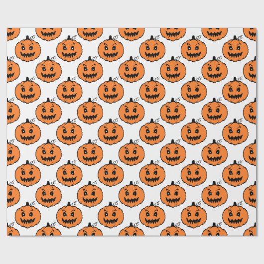 Halloween Horror Pumpkin Pattern Wrapping Paper Geschenkpapier (Flach)