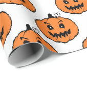 Halloween Horror Pumpkin Pattern Wrapping Paper Geschenkpapier (Rolleneckpunkt)